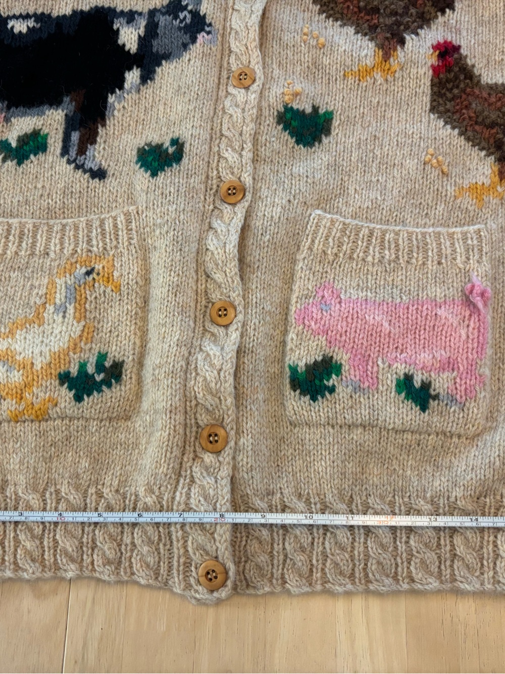 Vintage Eagle’s Eye Wool Farm Animal Cardigan size M? - Picture 10 of 11